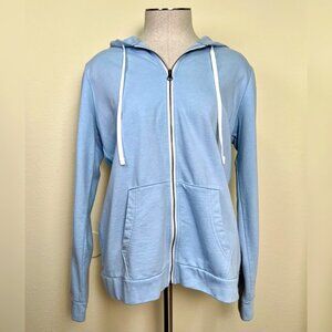 EDDIE BAUER Light Blue Camp Fleece Full-Zip Hoodie Women's Size Medium